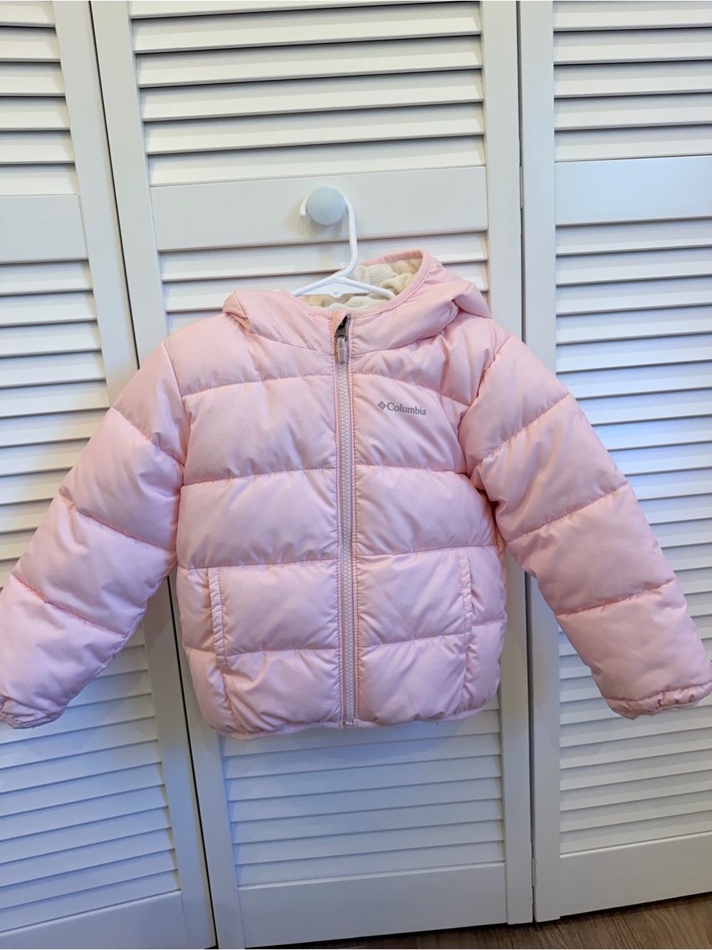 Columbia Pink Girls' Puffer Jacket with Hood
